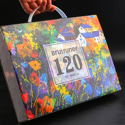 Brutfuner 120 Colors Professional Color Pencil Set Oil Wood Colored Pencils Artist painting Drawing colour Student kids gifts