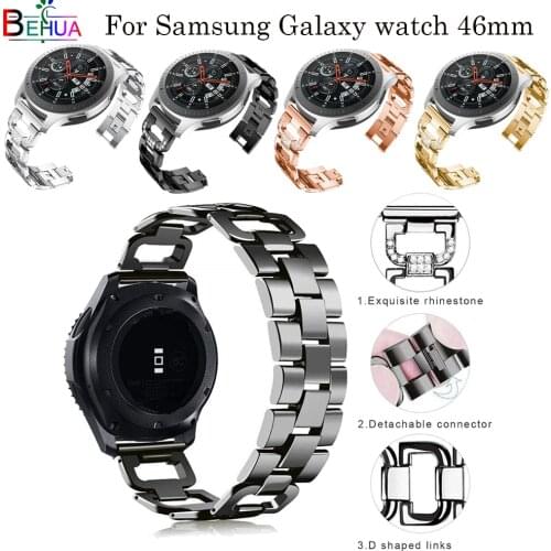 46mm watch band For samsung Galaxy watch Replacement New fashion stainless diamond Wristband For samsung Galaxy 22mm watch strap