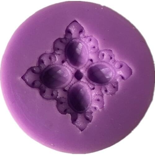 Retro European Gem Diamonds Liquid Silicone Mold Cake Sugar Decorated Flowers Chocolate Biscuits Wedding Baking Mold