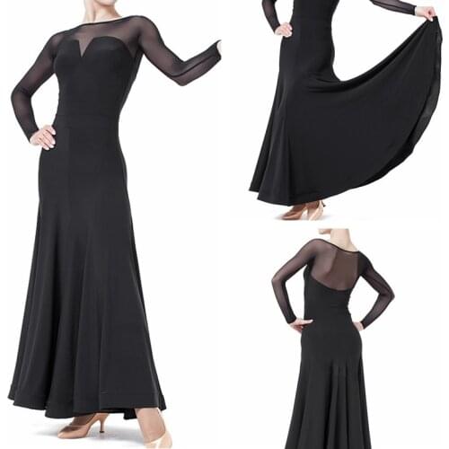 Practice dance dress casual ballroom dance dress for classes practice flared practice wear ballroom dance practice dresses black