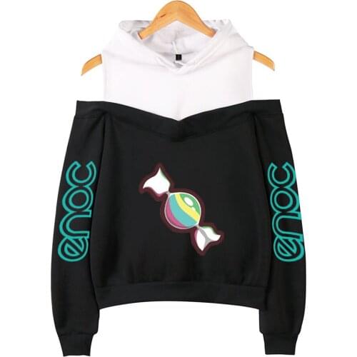 OZUNA ENOC Hoodies Women Sexy Off-shoulder Sweatshirt Fashion Cute Candy Print Hoodies Autumn Casual Hooded Pullovers Clothing