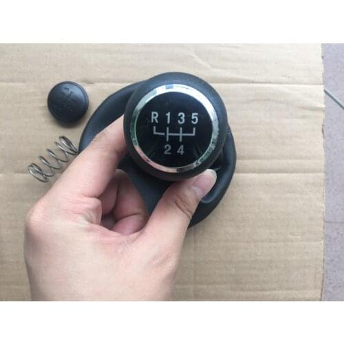 FAT Black Leather Boot 5 Gear Car Gear Shift Knob for VW Transporter T5 T6 MKV MKVI (03-11)