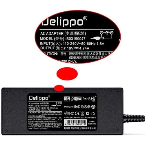 19V 4.74A 90W Ac Laptop Power Adapter Charger For Asus A8 F8 A43S F80 F82 K40 A45 X81 M50 K52 Z99 A56 N56 N46 N43 N53 Delippo