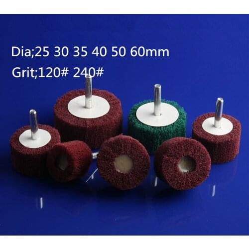 Grit 120 240 5pcs/lot industrial scouring pad grinding head 6mm Nylon rod Fiber polishing wheel red green