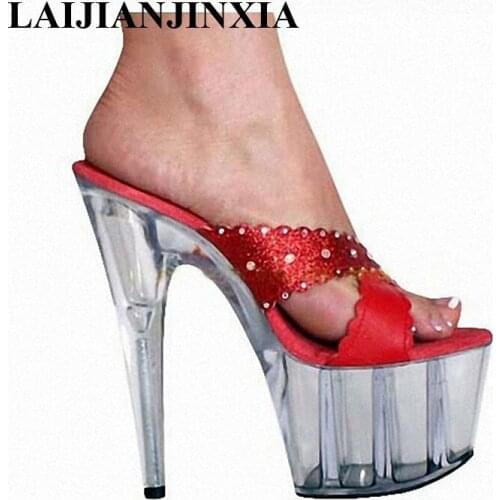 New Women Shoes 15 CM High-Heeled Sandals Nightclub Dance Shoes Pole Dancing Shoes Model High Heels Dance Shoes