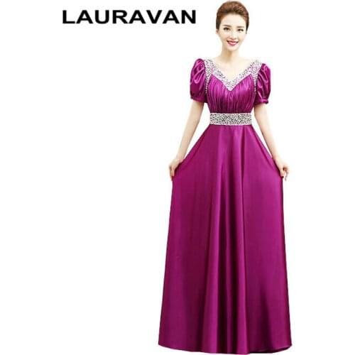 Purple blue gold sister of the bride floor length sleeved evening gowns dresses party married vestidos longo dress for woman