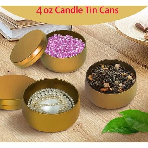 1PC Tea Tin Can Round Candle Candy Storage Box Craft Beads Jewelry Canister Box Candle Jars With Lid Bulk Home Decor
