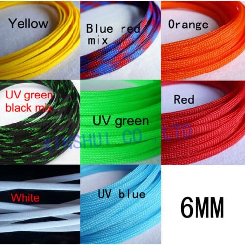 1M 6mm Wire Mesh Guard RC Car Quadcopter Wiring Braided PET Expandable Auto Wire Cable Gland Sleeves High Density
