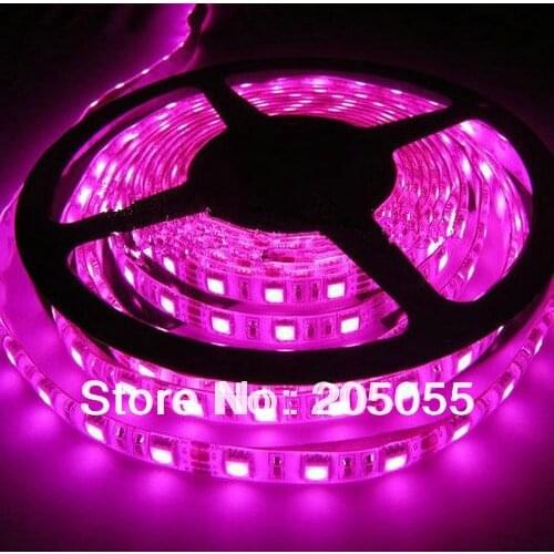 16.4ft 5M 150 LEDs 5050 LED SMD Strip Flexible Light 30leds/Meter Waterproof IP65 For Car Auto 12V DC PINK