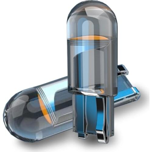 1xNewest W5W Led T10 Car Light COB Glass 6000K White Auto Automobiles License Plate Lamp Dome Light Reading DRL Bulb Style 12V