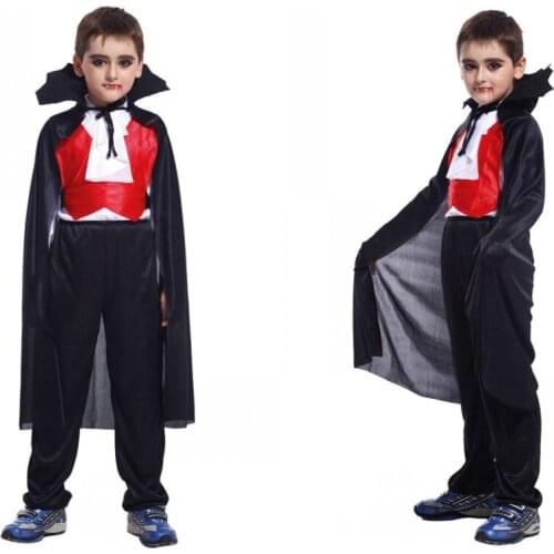 Top+Pants+Cloak+False Tooth 4 Pcs Boy Halloween Cosplay Childrens Masquerade Costume Clothes Vampire Knight Anime Cosplay 16