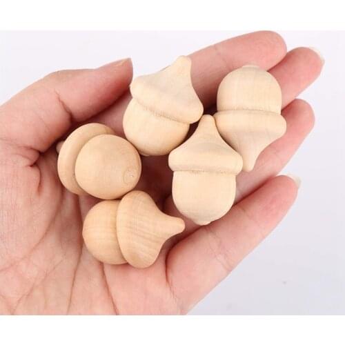 Wooden Pine Cones Beads Unfinished Christmas Themed DIY Natural Wooden Crafts for Kid Painting Home Decoration