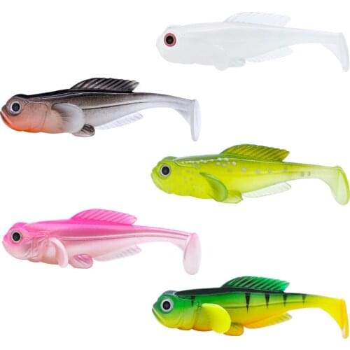5pcs/Pack 80mm 9.5g Ultra Realistic Design Goby Paddle Soft Lure Fish Baits Finest Detailed SoftLure New Swimbait Fishing Bait