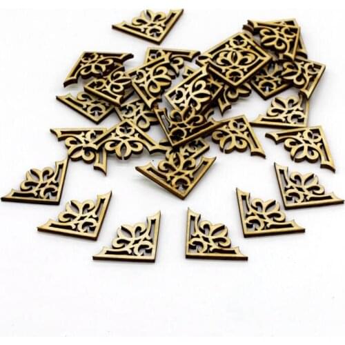 50Pcs Natural Rustic Floral Edge Wood Chips Embellishments diy craft supplies Wedding Party Home Decor manualidades Ornament
