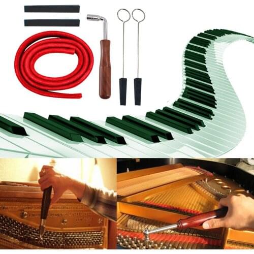6pcs Professional Piano Tuning Tuner Lever Kit Tools Piano Mute Tuning Hammer Temperament Strip Sets Keyboard Instruments Parts
