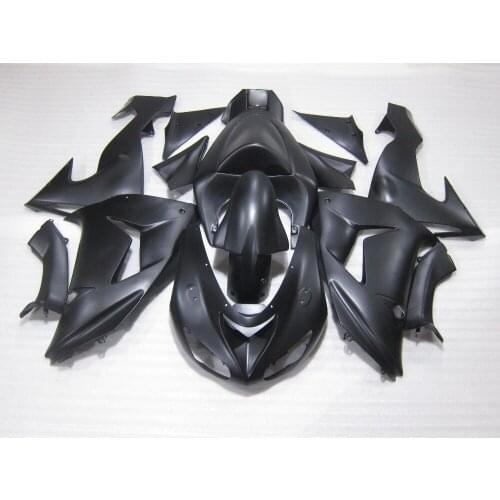 ABS plastic Fairing kit for Kawasaki ZX10R 2006 2007 all matte black aftermarket NINJA ZX 10R 06 07 fairings set YH23