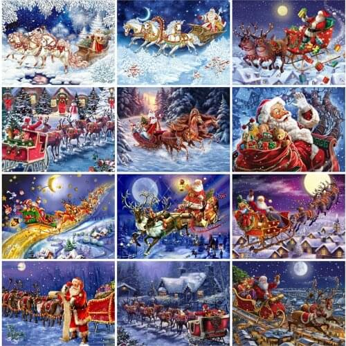 Full Drill 5D Diamond Painting Santa Claus Diy Diamond Embroidery Christmas Needlework Cartoon Beaded Rhinestones Art Home Decor