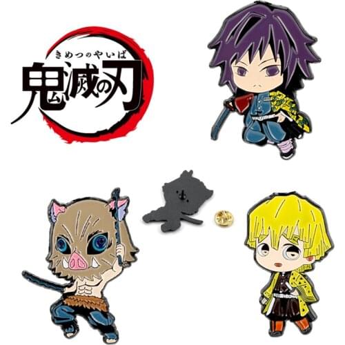 Anime Jewelry Brooch Demon Slayer Brooches&pins Cartoon Figure Button brooch Enamel Pin