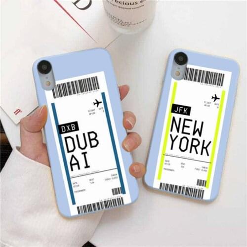Dubai World City Travel Ticket Phone Case For Iphone 6 6s 7 8 Plus XR X XS XSmax 11 12 Pro Mini Max Candy Blue Silicone Cover