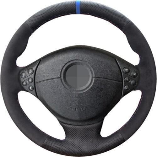 Black Genuine Leather Suede Car Steering Wheel Covers For BMW E39 5 Series 1999-2003 E46 3 Series 1999-2005 E53 X5 E36 Z3