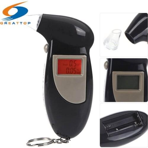 High Accuracy Quick Response Digital LCD Alcohol Tester Key Chain Alcohol Detector Breathalyzer Police Alcotester free ship+gift