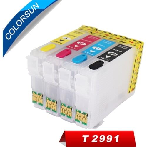 Colorsun Refillable T2991 ink cartridges 29 29XL for Epson XP342 XP345 XP442 XP445 xp-445 xp-345 xp-342 cartridge with ARC chips