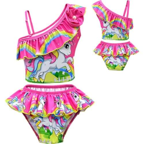 Child Kids Toddler Baby Girls unicorn One Piece or Two-Piece Swimming Swimwear Bathing Swimsuit 2019 Lady bug Bikini set moana