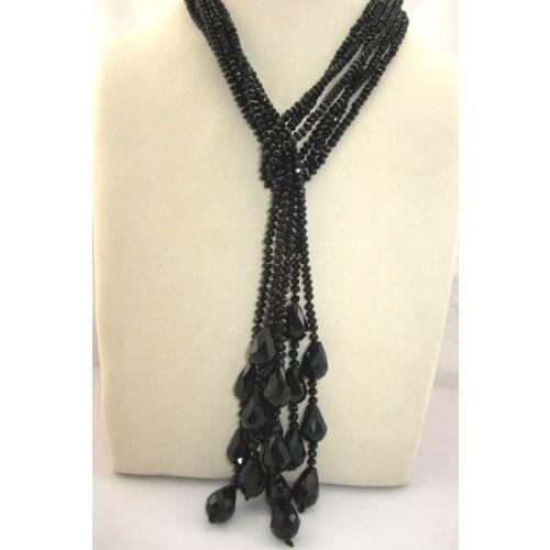 Long Crystal Necklace Scarf Crystal Necklace Multilayer Women Jewelry Fashion Party Necklace Free Shipping