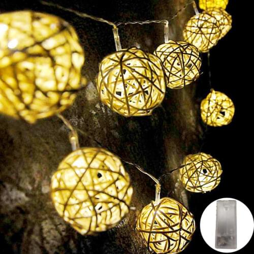Home Decor 3cm Sepak Takraw 1.2m 10leds LED Fairy Light String New Year 2022 Christmas Garland Party Wedding Indoor Decoration
