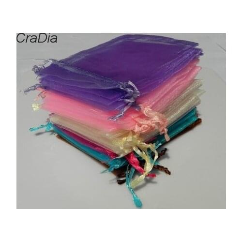 Epackfree 100pcs 10*13cm Mixed Color Drawable Organza Jewelry Bags Embalagem Para Presente Christmas /Wedding Gift Bags
