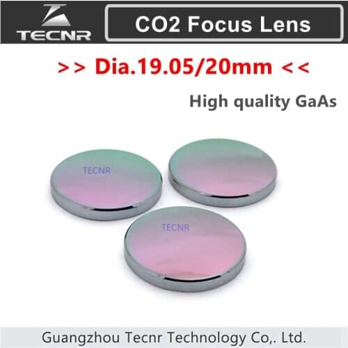 GaAs Co2 Laser Focus Lens diameter 19.05 20mm FL 50.8 63.5 76.2 101.6mm for CO2 Laser Engraving Cutting Machine