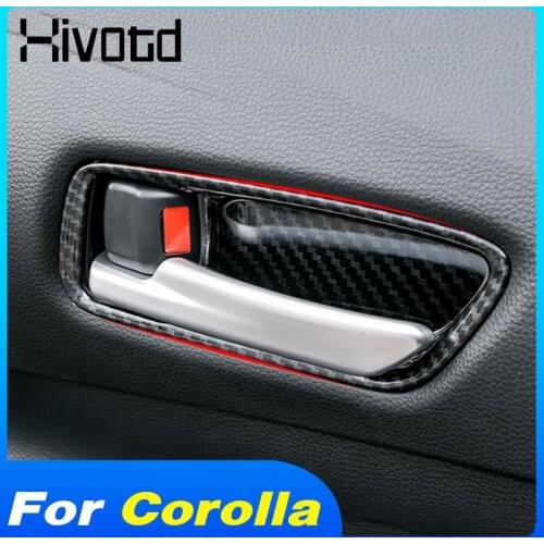 Hivotd Inner Door Bowl Cover Trim Interior Decoration Mouldings Accessories Car Styling Parts For Toyota Corolla Sedan 2019-2021