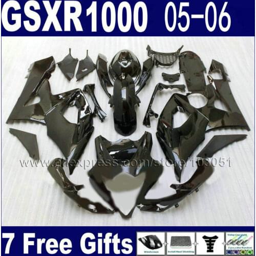 OEM Injection moulding fairing kit for suzuki K5 GSXR 1000 2005 2006 kits 05 06 all glossy black full fairings kits