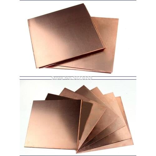 1pc Copper Sheet Plate DIY Handmade material Pure Copper Tablets DIY Material for Industry Mould or Metal Art 100x100mm
