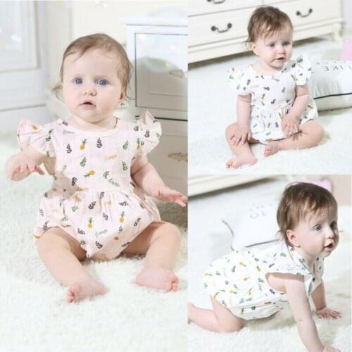 Fashion 0-24M Baby Girl Floral Romper Newborn Bodysuit Girls Pineapple Bodysuits Cute Kids Sunsuit Summer Clothes Kid Outfits