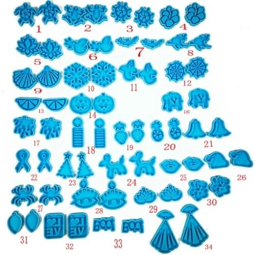 DIY Christmas Halloween Earrings Epoxy Resin Mold Eardrop Dangler Silicone Mould N2UE