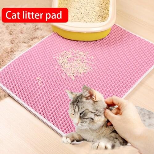 Waterproof Pet Cat Litter Mat Foldable EVA Double-Layer Cats Mat Bottom Non-Slip Pet Litter Cat Mat Layer Pet Litter Catcher Mat