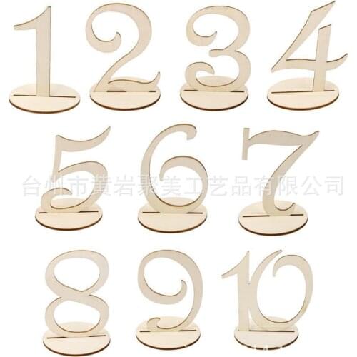 Wedding celebration supplies wooden figure 1-10 seats card wedding ramadhin furnishing articles