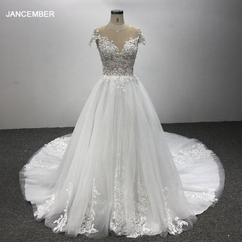 HTL1094 elegant wedding dresses lebanon high neck full sleeve ball gown appliques lace bride dress gown long train gelinlikler
