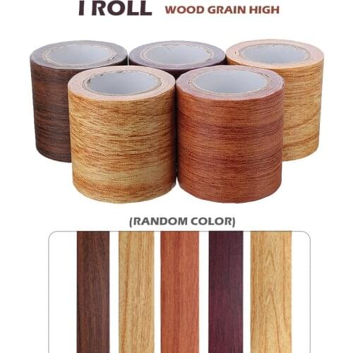 Wood Grain Tape Waterproof Wood Grain Wallpaper Furniture Stickers Kitchen Door Cabinet Desktop Decor Repair Adhesive Duct Tape
