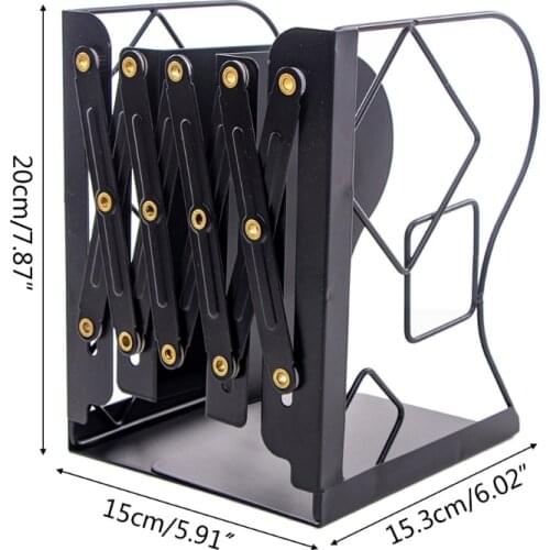 Retractable Book Support Stand Telescopic Metal Bookends Shelf Bookrack Organizer Home School Office Supplies