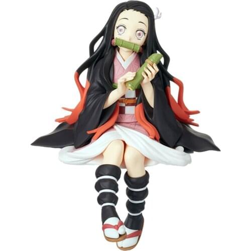 2021 Japanese original anime figure Demon Slayer Kamado Nezuko/Kochou Shinobu eating rice/ sitting ver action figure