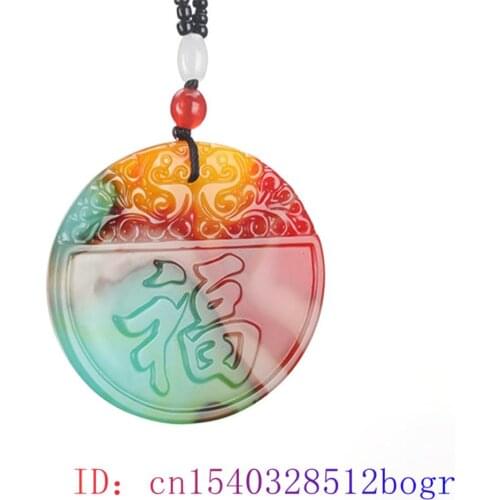 Jewelry Chinese Gifts Jadeite Carved Natural Necklace Colour Jade Phoenix Pendant Fashion Charm Amulet