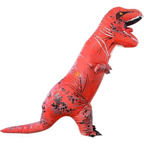 Adult Red T-Rex Dinosaur Cosplay Costumes women Jumpsuit Christmas mascot Party Dress Halloween Inflatable costume for Woman