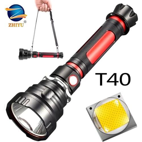 ZHIYU Super Bright LED Flashlight with Smart Chip Waterproof and Large Capacity 26650 Battery for Outdoor Cycling Camping Light