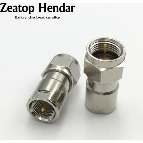10Pcs Brass F Type TV Male Plug to FME Male Jack M/M RF Coaxial Converter Adapter 50 ohm Straight High Quality Connector