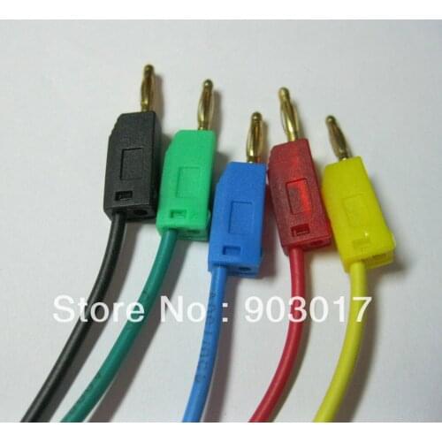 2 set 2mm Gold Plated banana plug Test Cable 5 color Length 50cm
