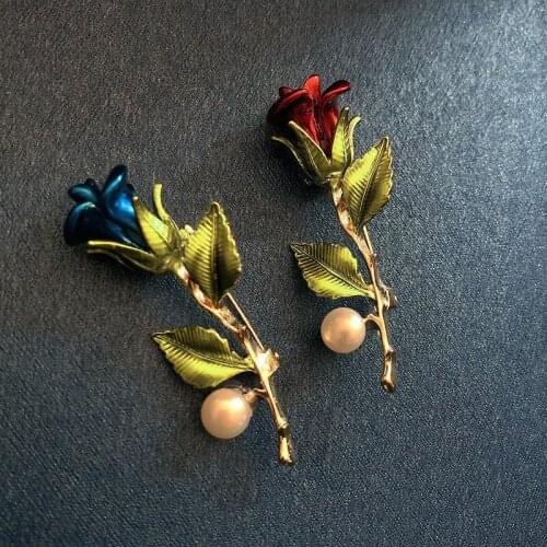 2021 imitation enamel flower brooch female atmosphere fashion rose flower dripping oil embellishment clothing anti-glare pin N21