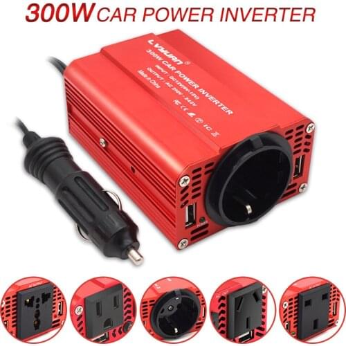 300W 12V Solar Power Inverter Mini Voltage Converter Car Cigarette Lighter Plug US EU UK AU Universal Socket Auto Accessories