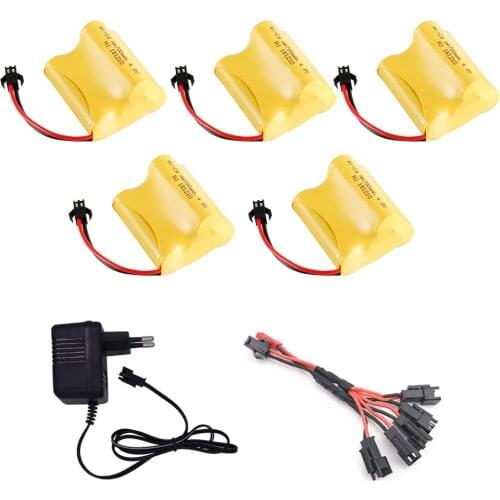 4.8V 700mah NI-CD Battery L model SM Plug and Charger set For Rc toy Car Boat Guns Tanks Robots 4.8v Battery 4* AA Battery Pack
